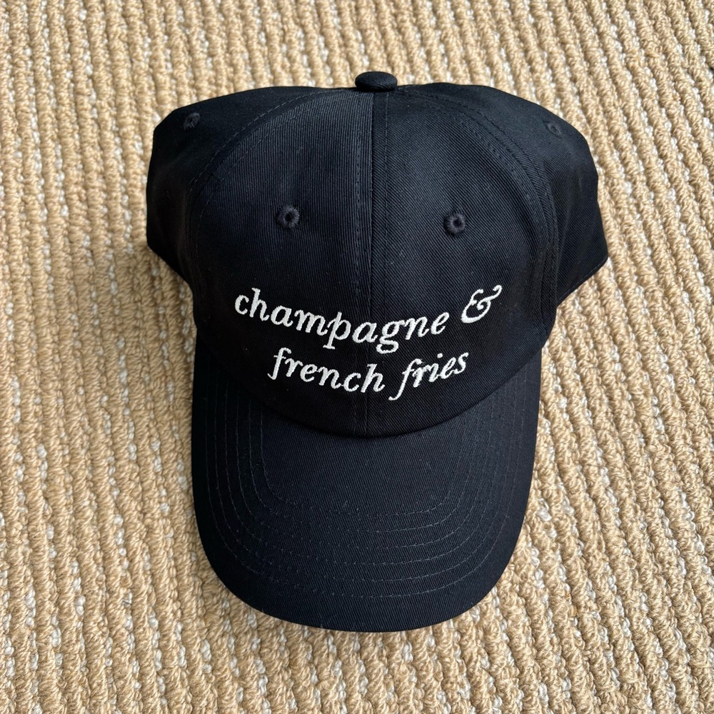 Kate Spade New York X Target Black White Women's Champagne & Fries Baseball Hat